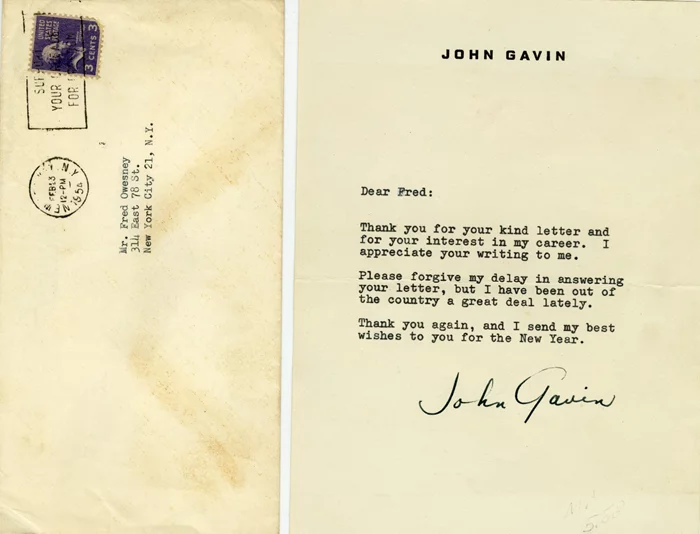 John Gavin autograph