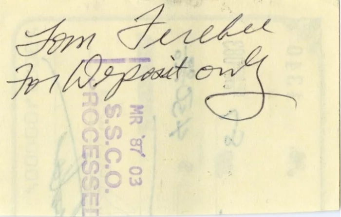 Tom Ferebee autograph