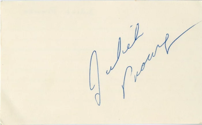 Juliet Prowse autograph