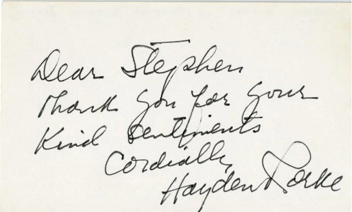 Hayden Rorke autograph
