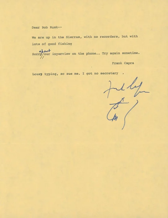 Frank Capra autograph