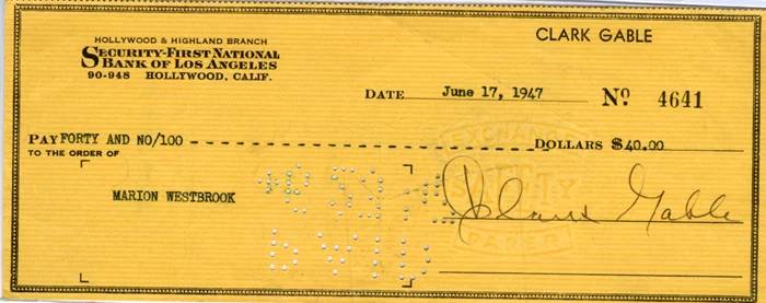 Clark Gable autograph