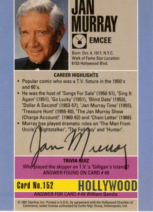 Jan Murray autograph