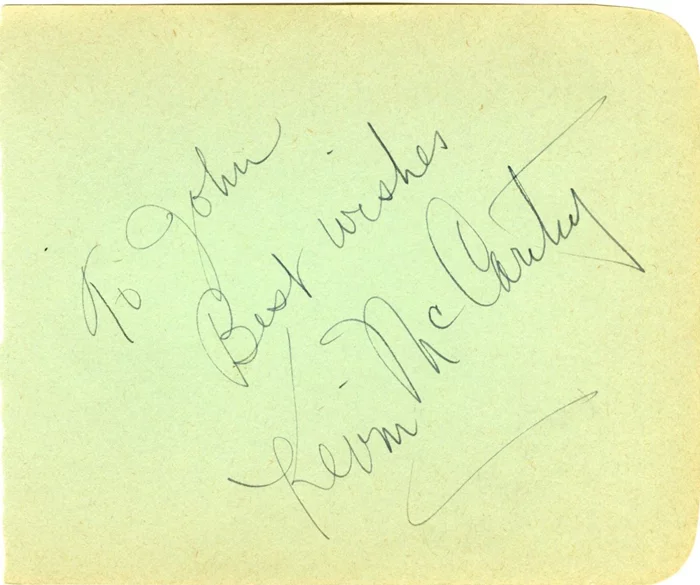 Kevin McCarthy autograph