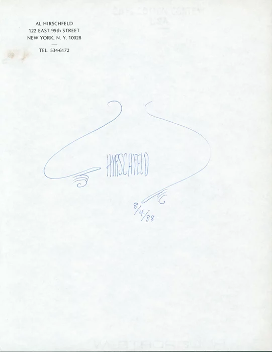 Hirschfeld autograph