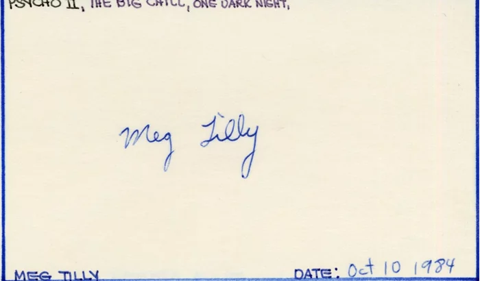 Meg Tilly autograph