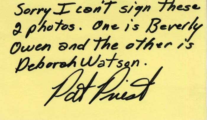 Pat Priest autograph