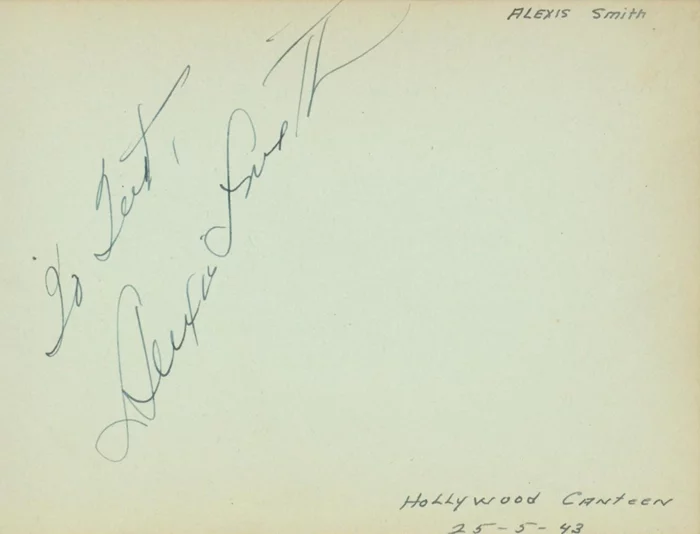 Alexis Smith autograph