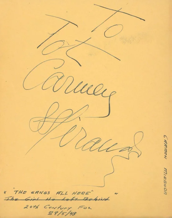 Carmen Miranda autograph