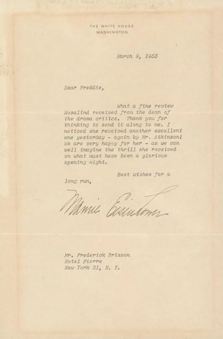 Mamie Daud Eisenhower autograph