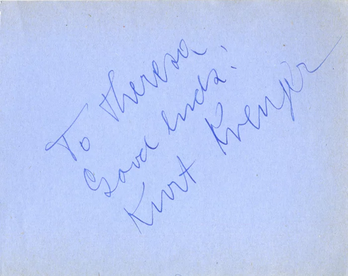 Kurt Kreuger autograph