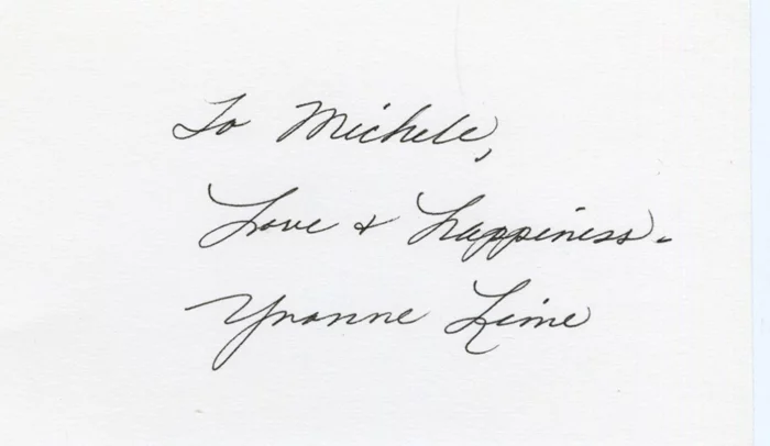 Yvonne Lime autograph