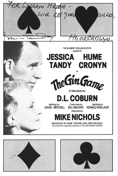 Hume Cronyn & Jessica Tandy autograph