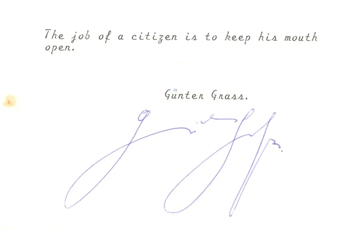 Gunter Grass autograph