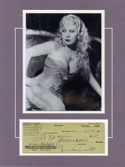 Mae West autograph