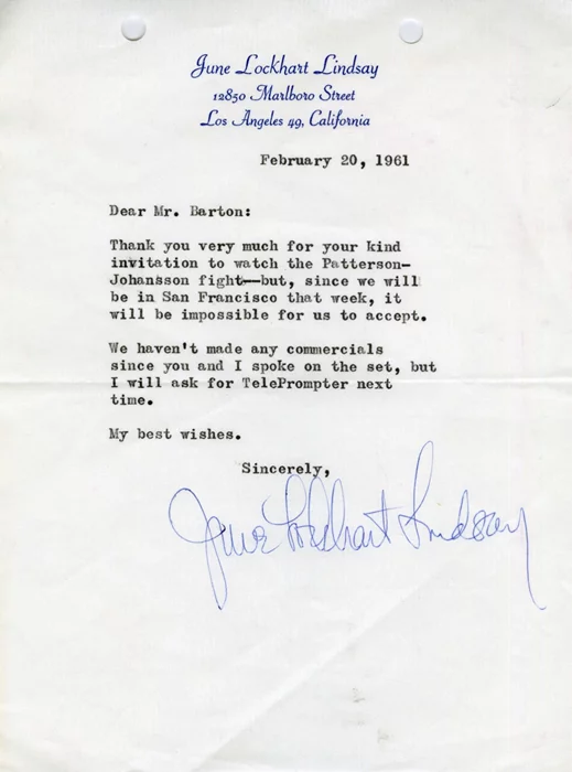 June Lockhart autograph