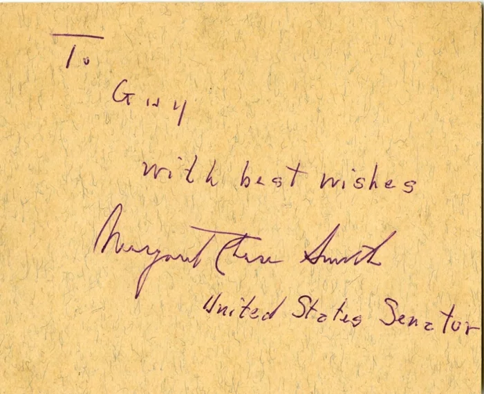 Margaret Chase Smith autograph