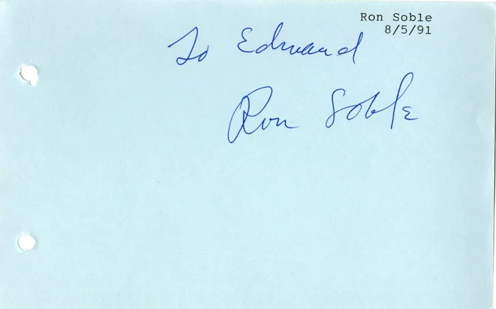 Ron Soble autograph