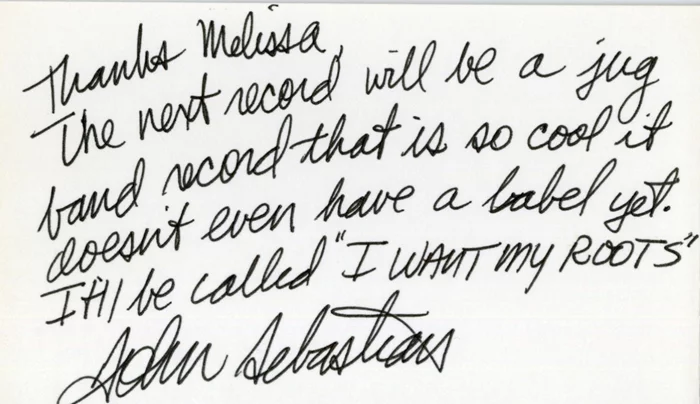 John Sebastian autograph