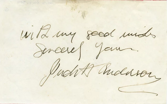 Judith Anderson autograph