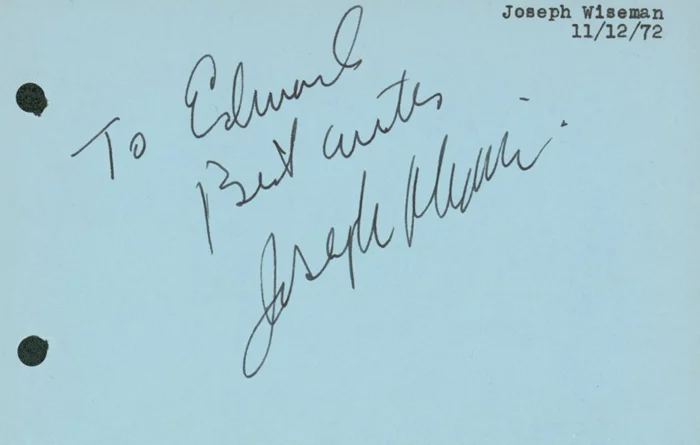 Joseph Wiseman autograph