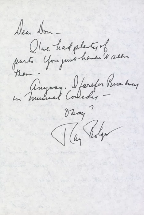 Ray Bolger autograph