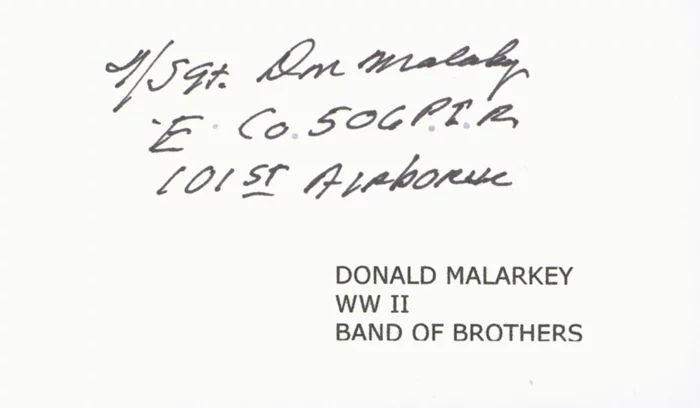 Donald Malarkey autograph
