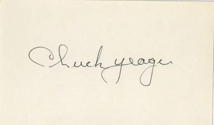 Chuck Yeager autograph