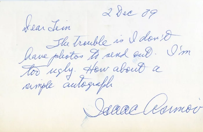 Isaac Asimov autograph