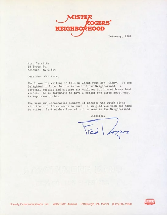 Mister Rogers autograph