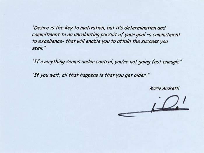 Mario Andretti autograph