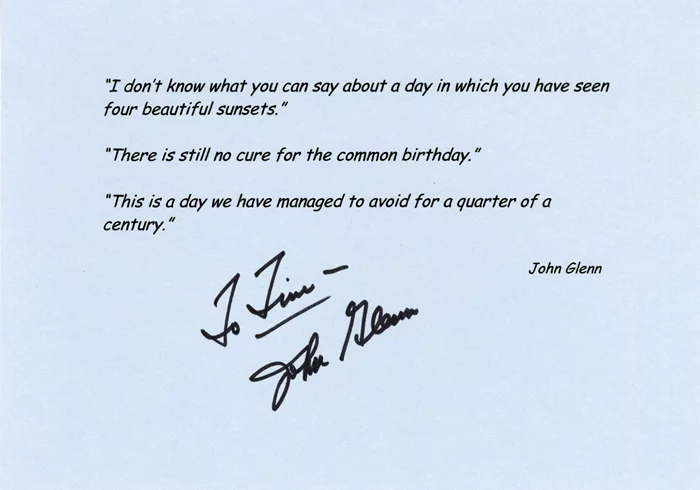 John Glenn autograph