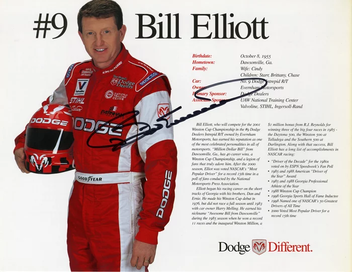 Bill Elliott autograph