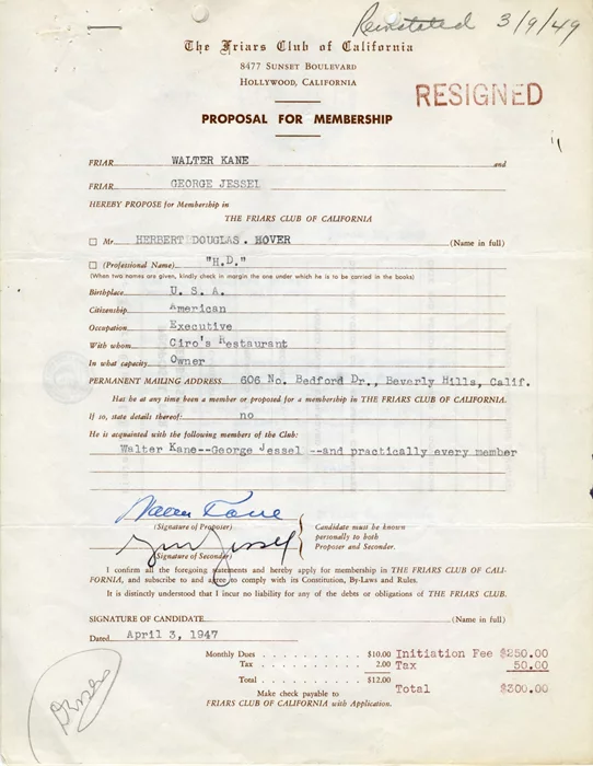 George Jessel autograph