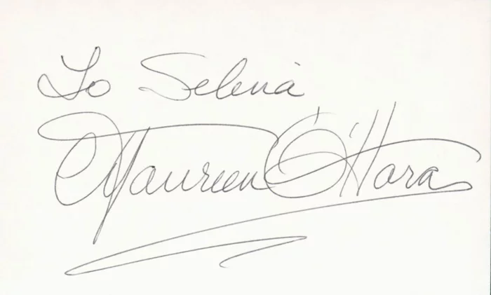 Maureen O'Hara autograph