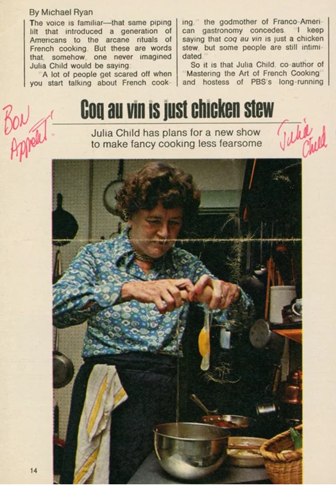 Julia Child autograph