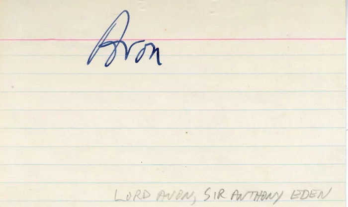 Sir Anthony Eden autograph