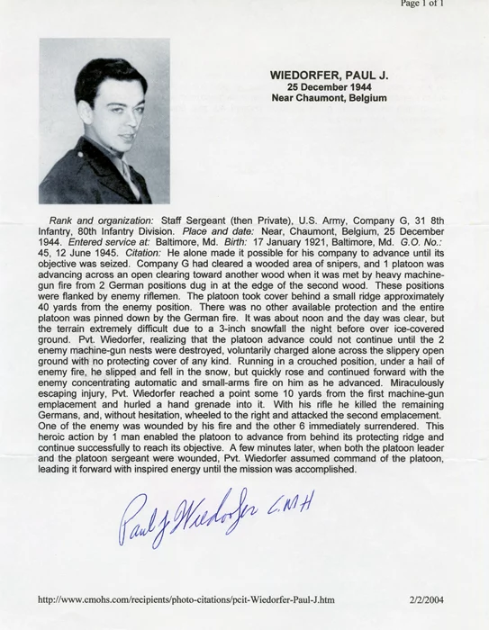 Paul Wiedorfer autograph