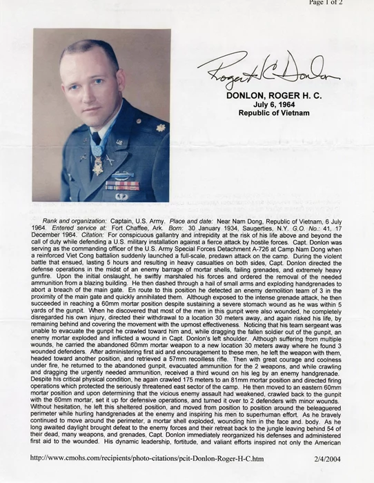 Roger Donlon autograph