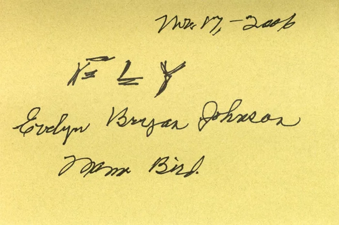 Evelyn Bryan Johnson autograph