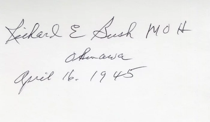 Richard E. Bush autograph