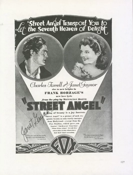 Janet Gaynor autograph