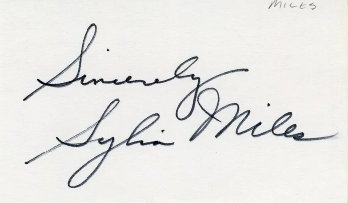 Sylvia Miles autograph