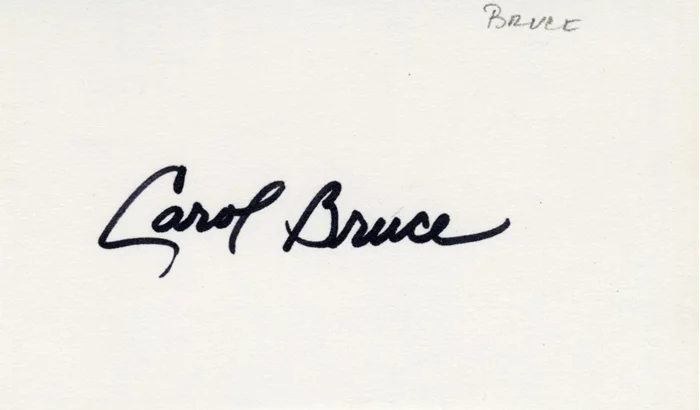 Carol Bruce autograph