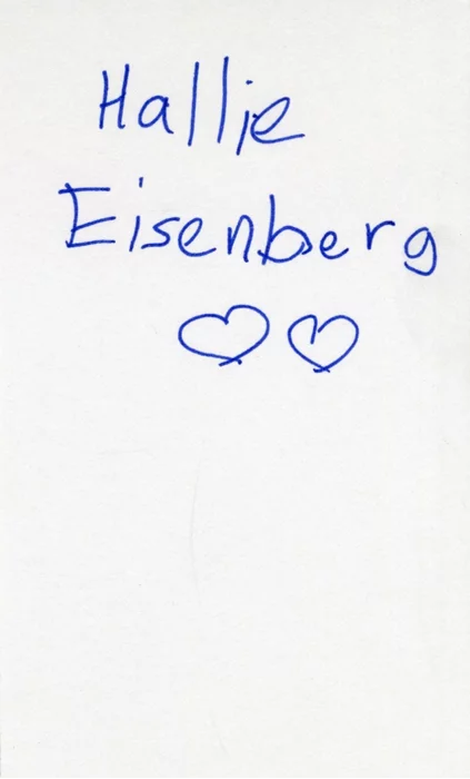 Hallie Eisenberg autograph