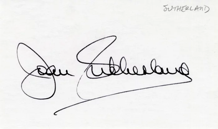 Joan Sutherland autograph