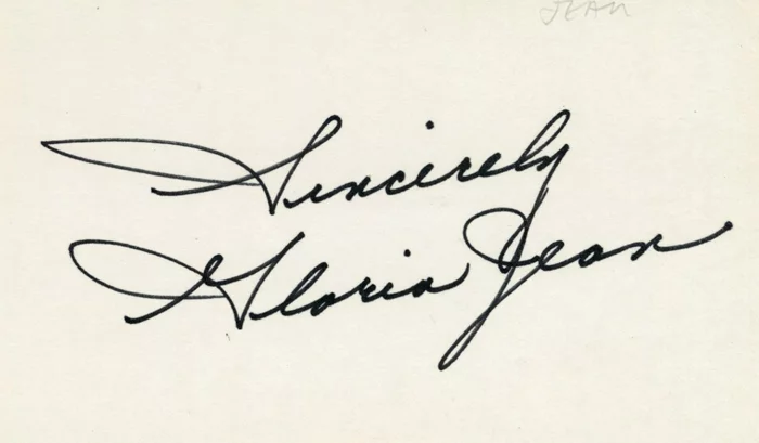 Gloria Jean autograph