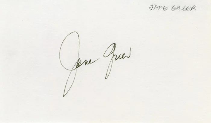 Jane Greer autograph
