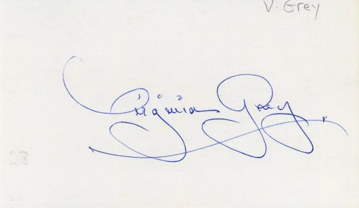 Virginia Grey autograph