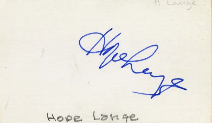 Hope Lange autograph